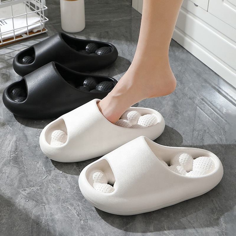 Custom Super Soft Open Toe Summer Waterproof Sandals for Thick Bottom Home Use Solid Color Couple Anti-Odor