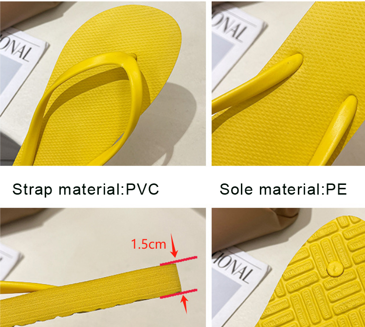 In Stock Custom Logo Solid Color Fashion Webbing Insole Beach Slipper Flip Flop for Ladies