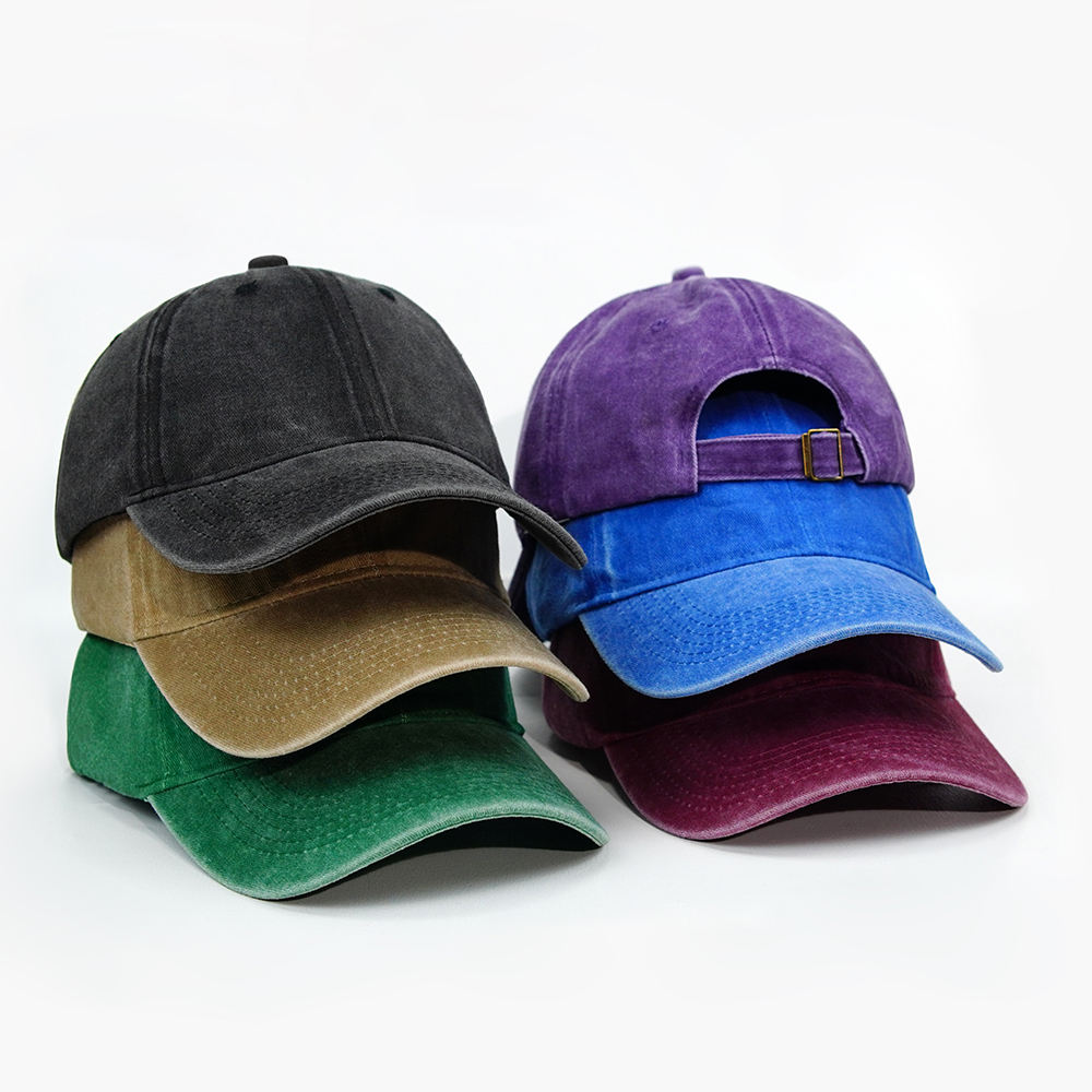 Wholesale 6 Panel Blank Distressed Hat Custom Washed Baseball Cap Logo Embroidery Retro Vintage Cotton Dad Hat Sports Cap Gorras
