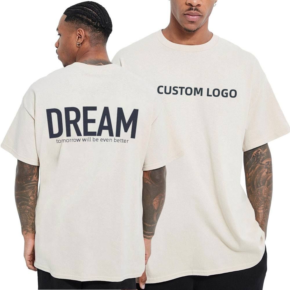 New Arrival Heavyweight Cotton Customize Bold Logo Print Tshirt Men's American Streetwear T-Shirt