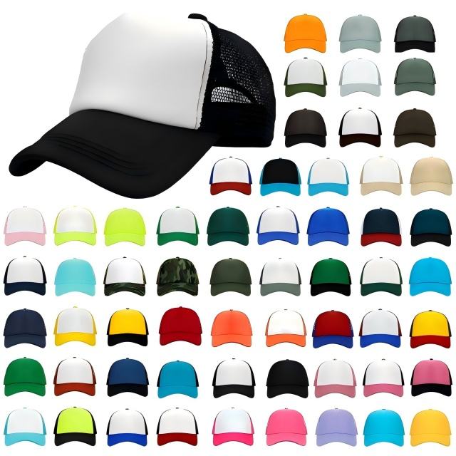 OEM 5 Panels 3D Embroidery Foam Trucker Hat Fashionable Plain Mesh Caps Gorras for Cycling Beach Sports Wholesale Baseball Caps