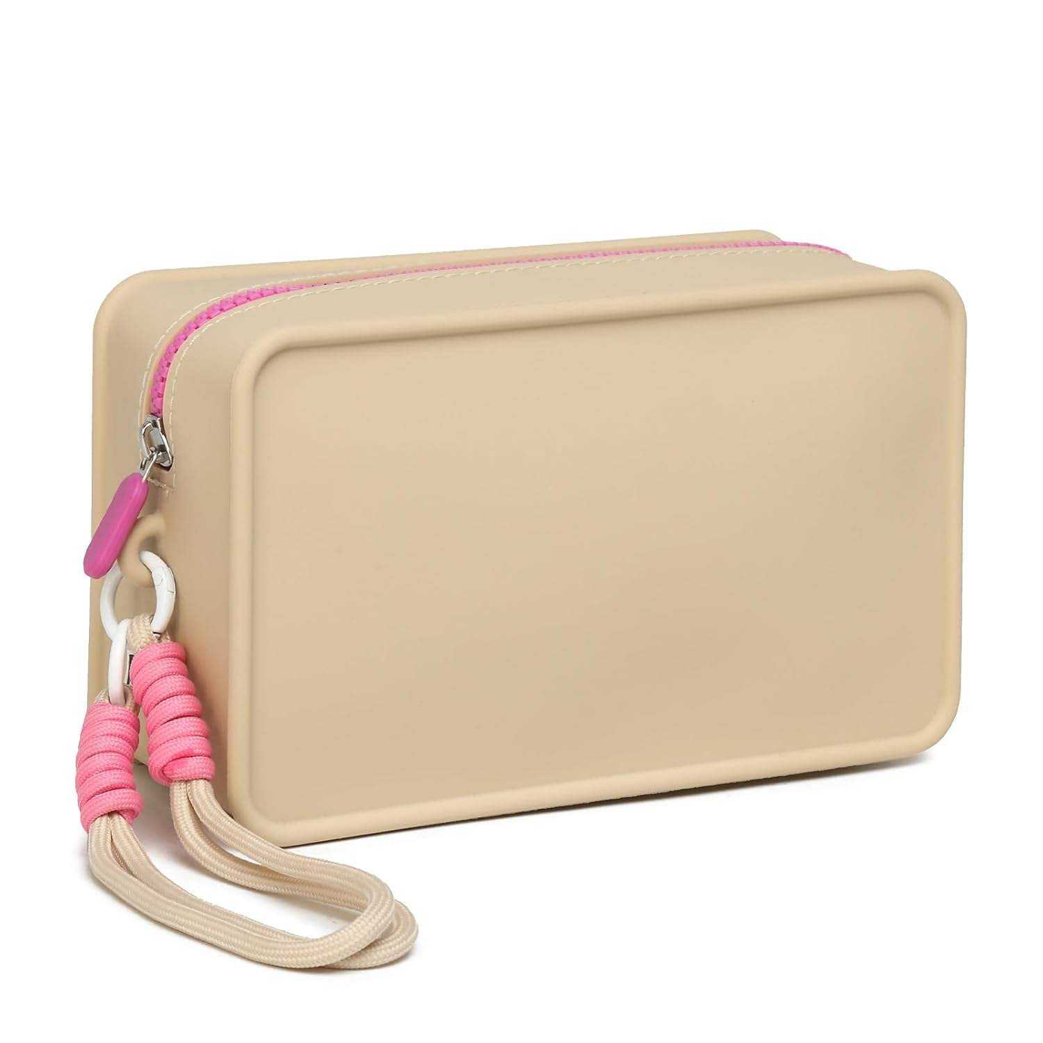 Luxury Women's Fashion Eco-Friendly Silicone Cosmetic Bag Zipper Water Resistant Portable Reusable Logo