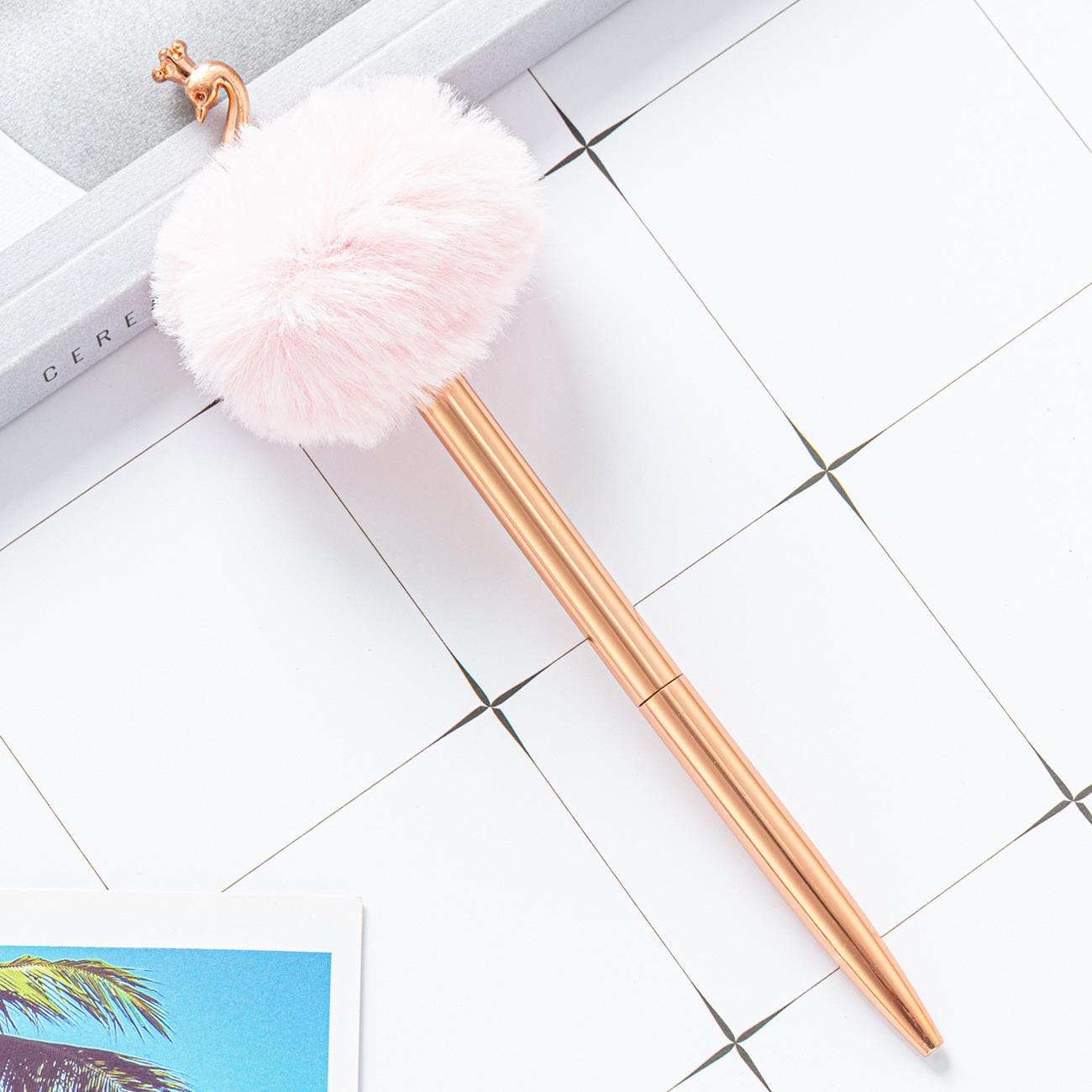 HUA Cute Flamingo Sports Metal Logo Pens 1.0mm Yellow Body Gifts for Girls Wedding Office or Party